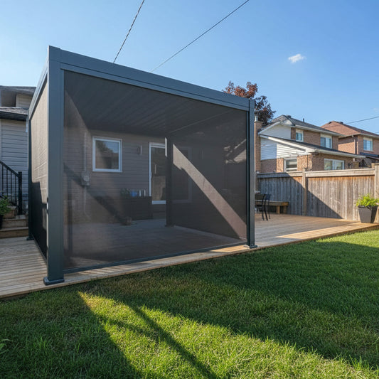 Exemple rideaux pour Pergola Suna Design